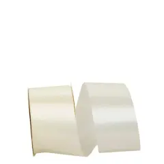 JAM Paper 2.5" x 50yd. Single Face Satin Allure Ribbon Ivory