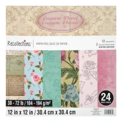 12" x 12" Coquette Floral Paper Pad by Recollections&trade;, 24 Sheets