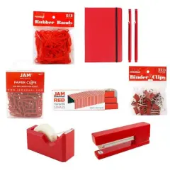 JAM Paper Complete Desk Kit Red