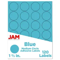 JAM Paper Circle Label Stickers Blue