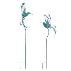 Metal Hummingbird Garden Stakes Set