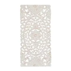 White Wood Traditional Wall Decor, 48" x 24"