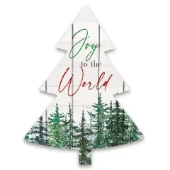 Joy to the World Tree Shaped Wood Pallet Wall Art