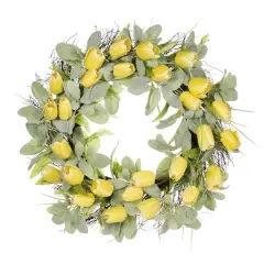 24" Yellow Spring Tulip Wreath