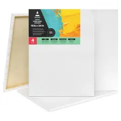 Arteza&reg; 18" x 24" White Classic Stretched Canvases, 4ct.