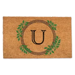 Laurel Circle Monogram Door Mat U