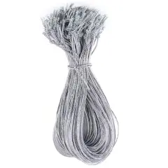 JAM Paper Home D&eacute;cor Trimmings 6" Elastic Hangtag String Loops Silver