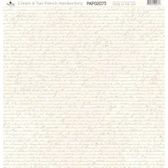 Paper Caf&eacute; Cream & Tan French Writing 12" x 12" Cardstock, 15 Sheets