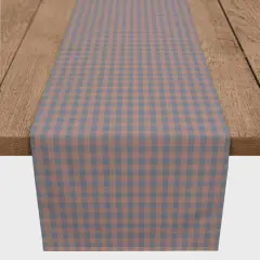 Plaid Cotton Twill Table Runner Maroon