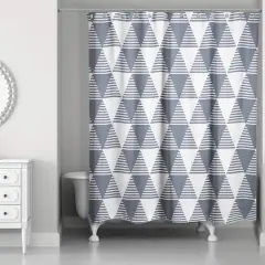 Triangles Shower Curtain Slate