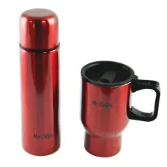Mr. Coffee Javelin Red Thermos & Travel Mug Set
