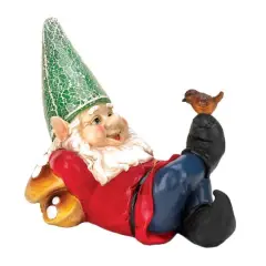 11" Lazy Gnome Solar Statue