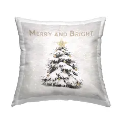 Stupell Industries Merry & Bright Snowy Winter Throw Pillow
