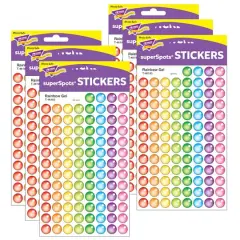 Trend Enterprises&reg; superSpots&reg; Rainbow Gel Stickers, 6 Packs of 800ct.