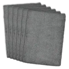 DII&reg; Gray Essential Microfiber Dishtowels, 6ct.