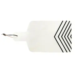 Hello Honey&reg; 17" White and Black Chevron Marble Cheese/Cutting Board