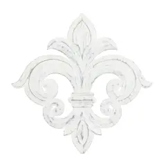 24" White French Themed Wood Wall D&eacute;cor
