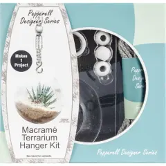 Pepperell Designer Gray Macram&eacute; Hanging Terrarium Kit