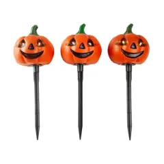Lighted Jack-o-Lantern Halloween Pathway Markers Set, 3ct.