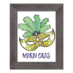 Mardi Gras Mask Watercolor Western Gray Framed Print