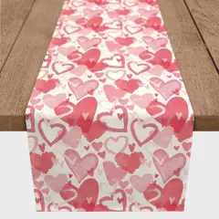 Heart Cluster Pattern 16" x 72" Cotton Twill Runner