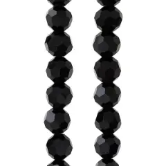 Black Glass Faceted Round Beads, 10mm by Bead Landing&trade;