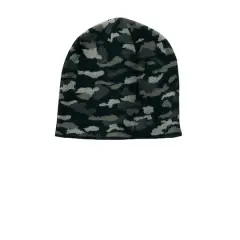 Port & Company&reg; Camo Beanie Cap Black Camo