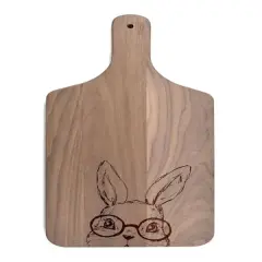 Bunny With Glasses 8" x 17" Walnut Paddle Cutting Board