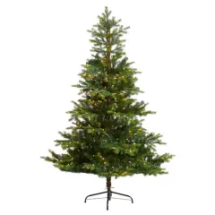 6ft. Pre-Lit North Carolina Spruce Artificial Christmas Tree, Clear LED Lights