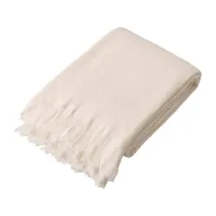 Glitzhome&reg; White Geometry Cotton Woven Throw