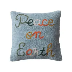 Hello Honey&reg; 20" Multicolor Peace on Earth Tufted Throw Pillow