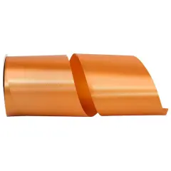 JAM Paper 4" x 50yd. Satin Allure Single Face Ribbon Burnt Sienna