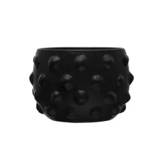 Hello Honey&reg; 6.5" Black Terracotta Planter with Raised Dot Design