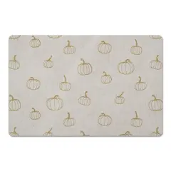 Mustard Yellow Mini Pumpkin Pattern Floor Mat