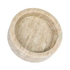 Hello Honey&reg; 5" Beige Round Marble Dish & Bottle Holder