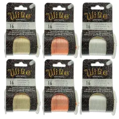 The Beadsmith&reg; 16 Gauge Wire Elements&trade; Tarnish Resistant Medium Temper Gold, Silver & Copper Wire, 6ct.