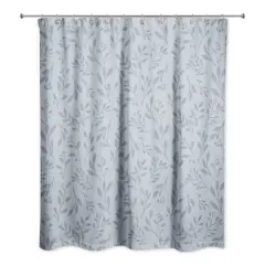 74" Delicate Floral Shower Curtain Blue