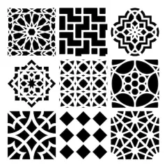The Crafter's Workshop Moroccan Tiles Stencil, 6" x 6"