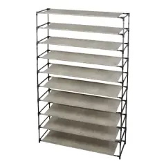 Simplify Black 10-Tier 50 Pair Shoe Rack