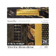 12" x 12" Foiled Fundamentals Paper Pad by Recollections&trade;, 24 Sheets