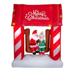 7ft. Animated Airblown&reg; Inflatable Christmas Mr. & Mrs. Claus on Swing