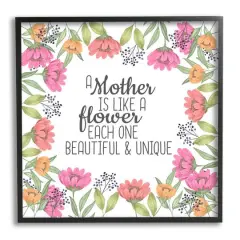 Stupell Industries Mom Beautiful & Unique Framed Giclee Art Black