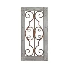 20" Gray Traditional Ornamental Wood Wall Decor