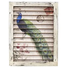 Peacock Window Shutter Wall D&eacute;cor