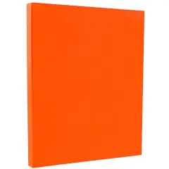 JAM Paper Recycled 8.5" x 11" 65lb. Cover Cardstock Pack, 250 Sheets Orange
