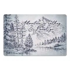 Mountaforest Drawing Blue27x18 Floor Mat