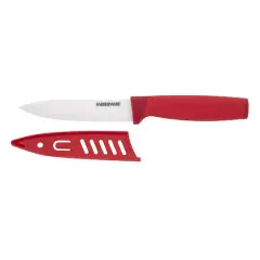 Farberware 5" Red Ceramic Utility Knife with Sheath