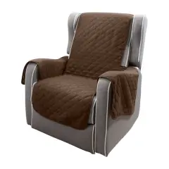 Home Details Reversible Quilted Furniture Chair Recliner Seat Protector Chocolate/Taupe