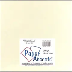 PA Paper&trade; Accents 12" x 12" 80lb. Smooth Cardstock Paper, 25 Sheets Cream