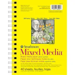 Strathmore Mixed Media Paper Pad, 300 Series, 40 Sheets, 5.5" x 8.5"
